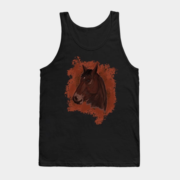 Realistic digital horse portrait Tank Top by RedHeadAmazona